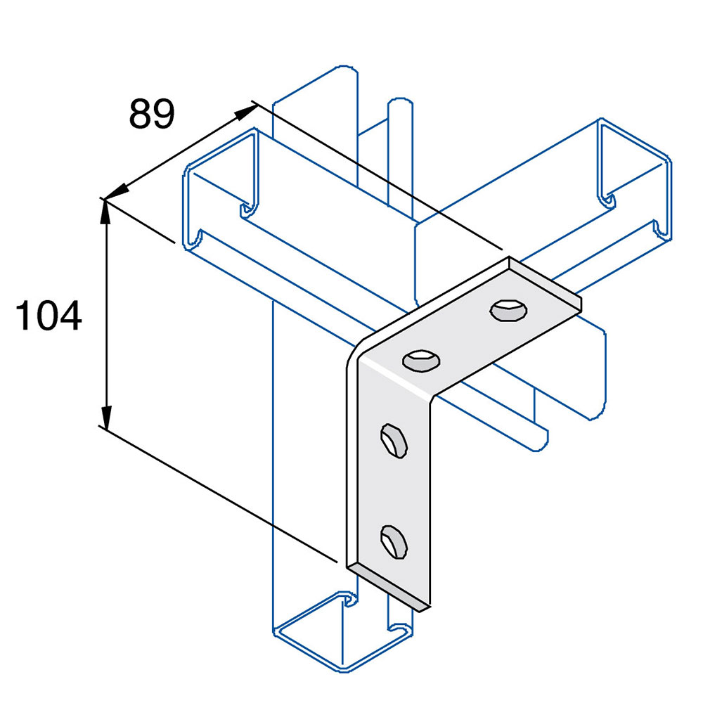 Unistrut P1325 4-Hole 90° Angle Bracket | Metal Fabrication Supplies