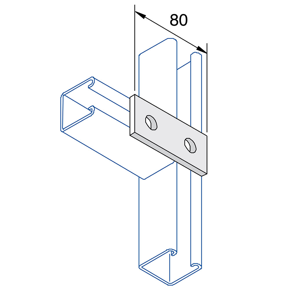 Unistrut P1065 2 Hole Straight Flat Plate Fitting Metal Fabrication