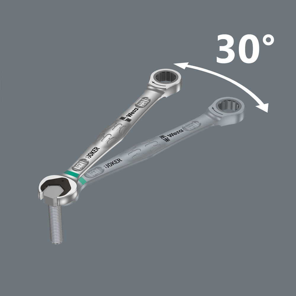 Wera Joker 6pce Ratcheting Combination & Open End Wrench Set | Metal ...